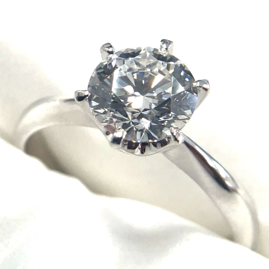 【ラボダイヤ　1ct  D-VVS2-3EX】【新品】　ホワイトゴールド　リング　K18WG