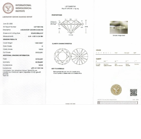 【ラボダイヤ　1ct  D-VVS2-3EX】【新品】　ホワイトゴールド　リング　K18WG