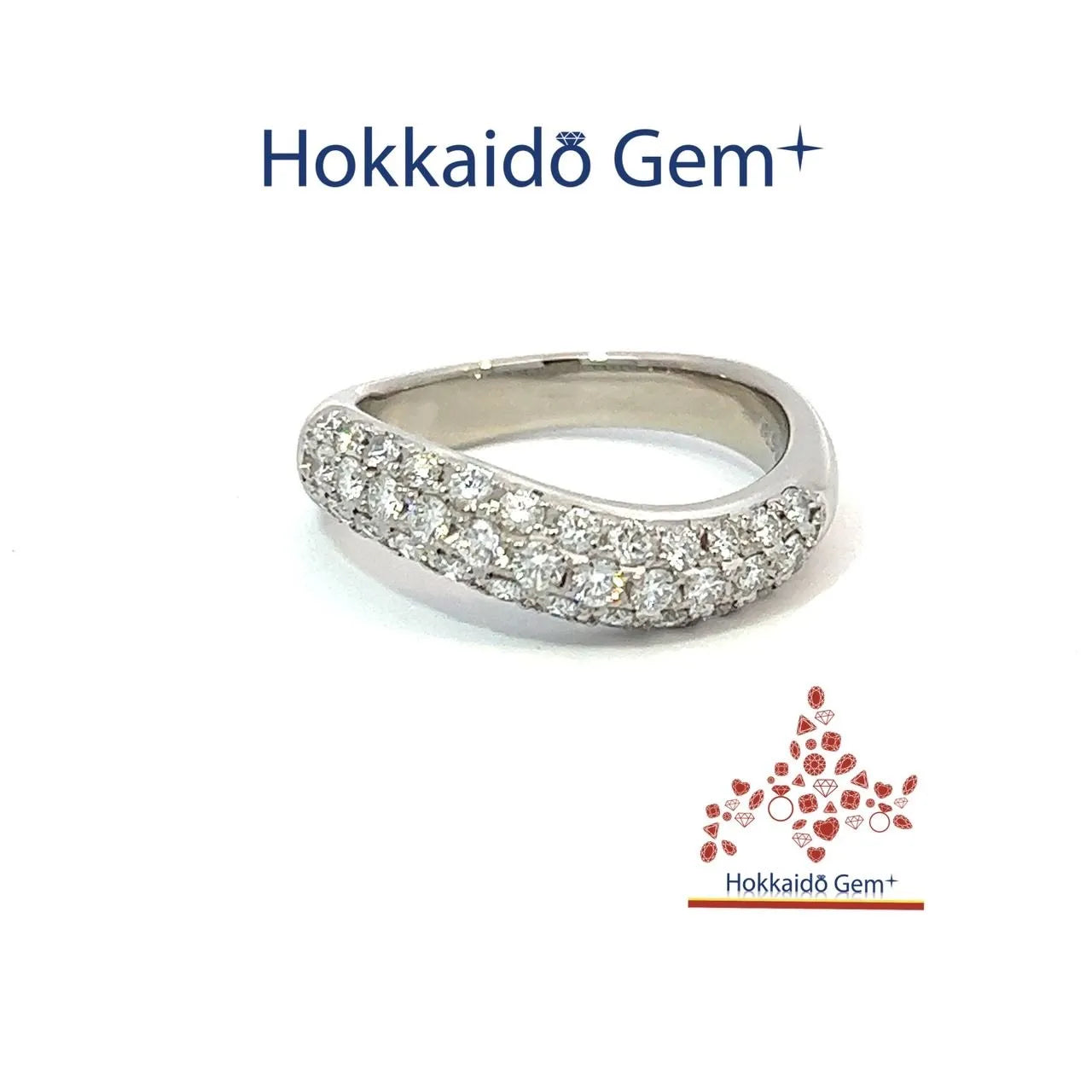 ダイヤモンド　パヴェ　プラチナ　リング　pt900