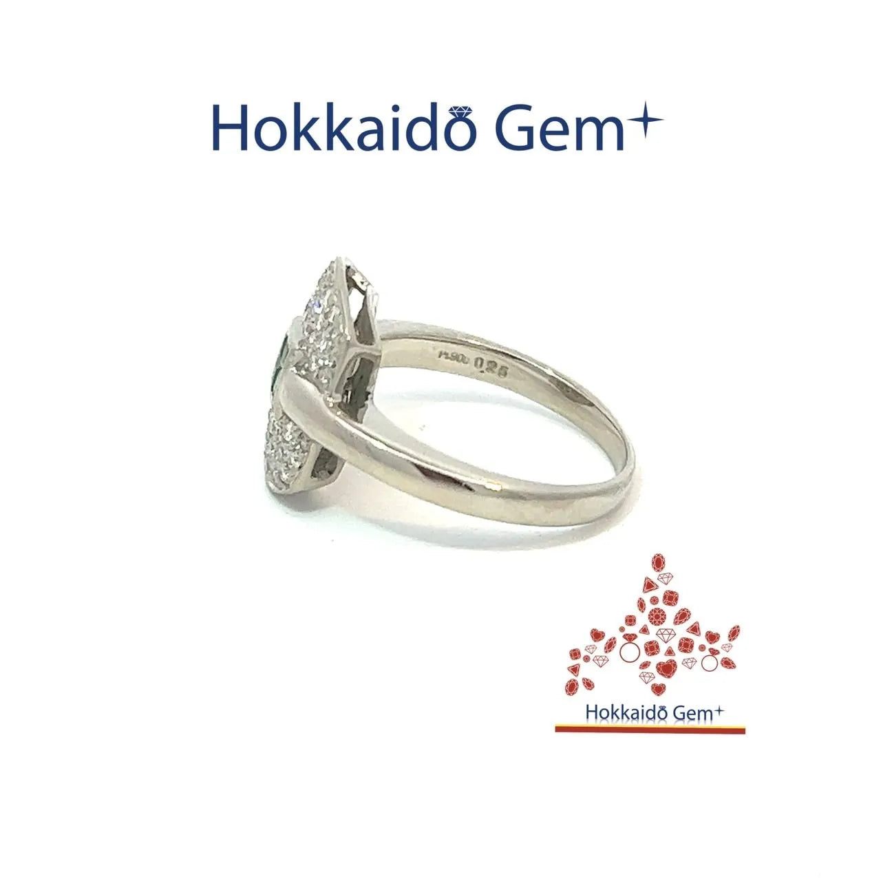 エメラルド　ダイヤモンド　プラチナ　リング　Pt900