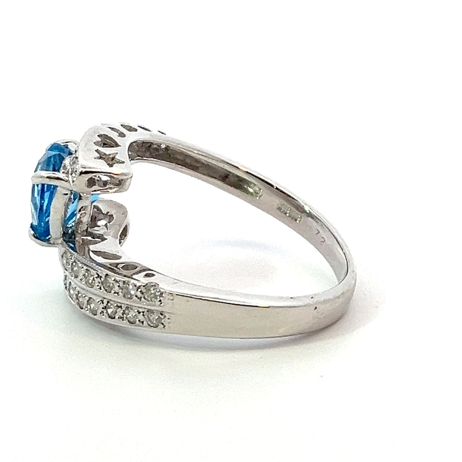 プルートパーズ　ハートシェイプ　ホワイトゴールド　リング　K18WG