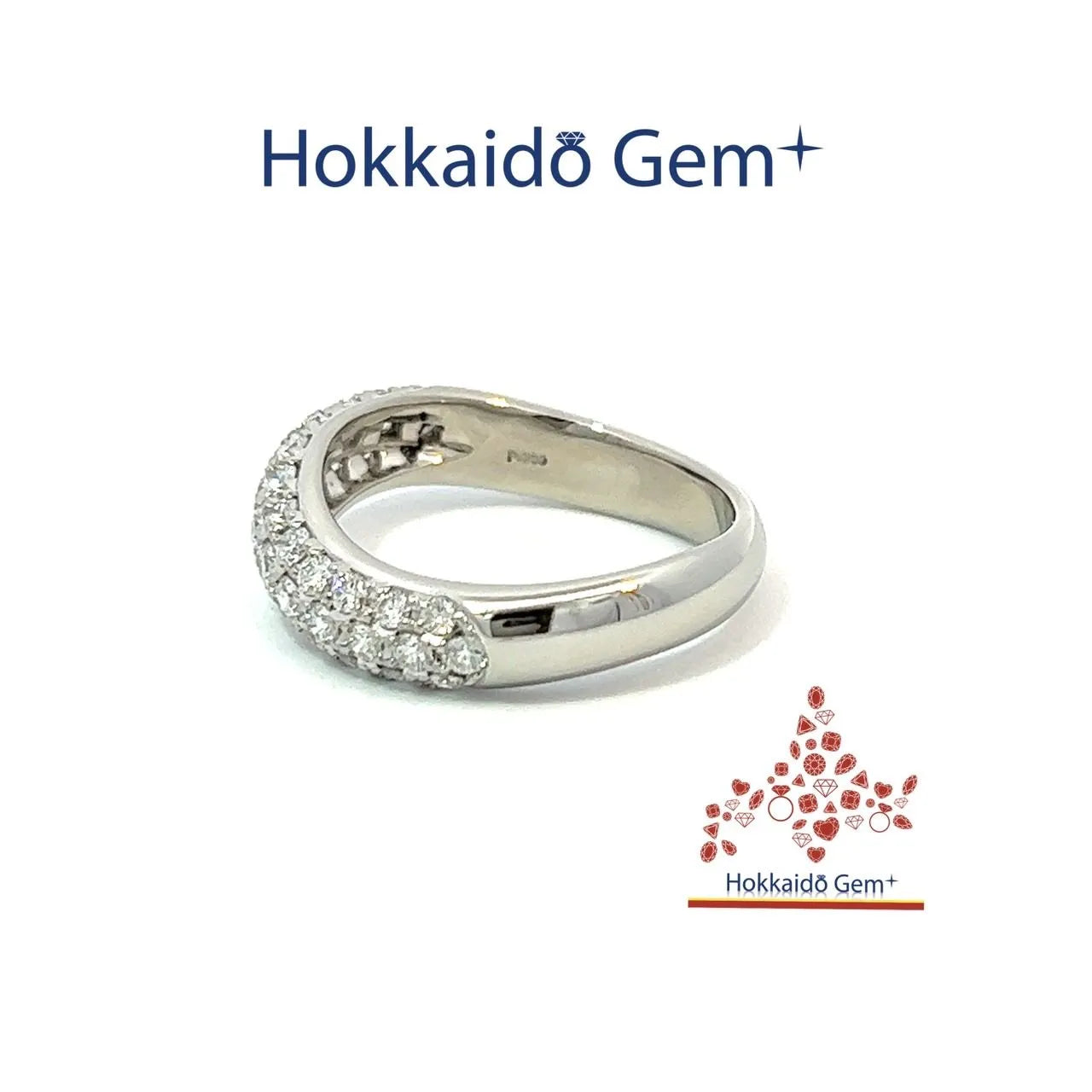 ダイヤモンド　パヴェ　プラチナ　リング　pt900