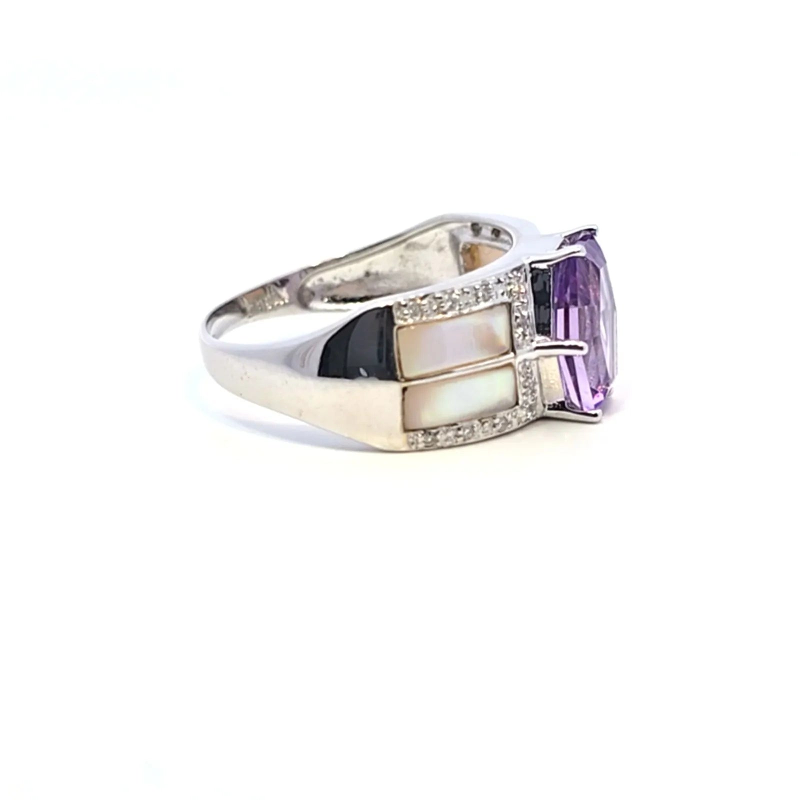 アメジスト　リング　ホワイトゴールド　K18WG